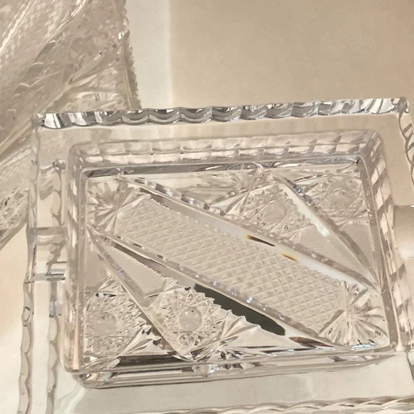 Bohemian Czech Vintage Crystal Cover Dish/Box - Picture 4 of 8